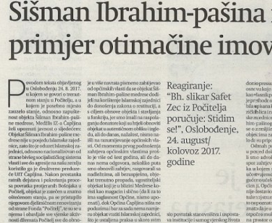 Reakcija na tekstove o zaštiti graditeljskog nasljeđa u Počitelju
