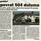 IZ traži povrat 504 duluma