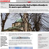 Nakon resturacije: Baščaršijska džamija će 12.marta opet zablistati