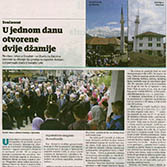 U jednom danu otvorene dvije džamije