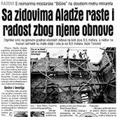  Sa zidovima Aladže raste i radost zbog njene obnove