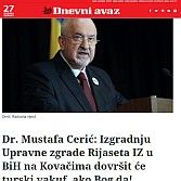 Dr. Mustafa Cerić: Izgradnju Upravne zgrade Rijaseta IZ u BiH na Kovačima dovršit će turski vakuf, ako Bog da!