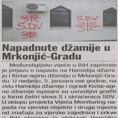 Napadnute džamije u Mrkonjić-Gradu