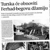 Turska će obnoviti Ferhad-begovu džamiju