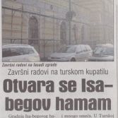 Otvara se Isa-begov hamam