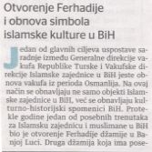 Otvorenje Ferhadije i obnova simbola islamske kulture u BiH