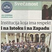 Institucija koja ima respekt i na Istoku i na Zapadu