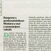 Razgovor s gradonačelnikom Mostara u vezi s uzurpacijom vakufa