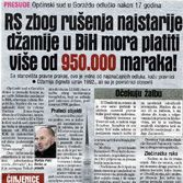 RS zbog rušenja najstarije džamije u BiH mora platiti više od 950.000 maraka!