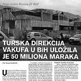 Turska direkcija vakufa u BiH uložila je 50 miliona maraka